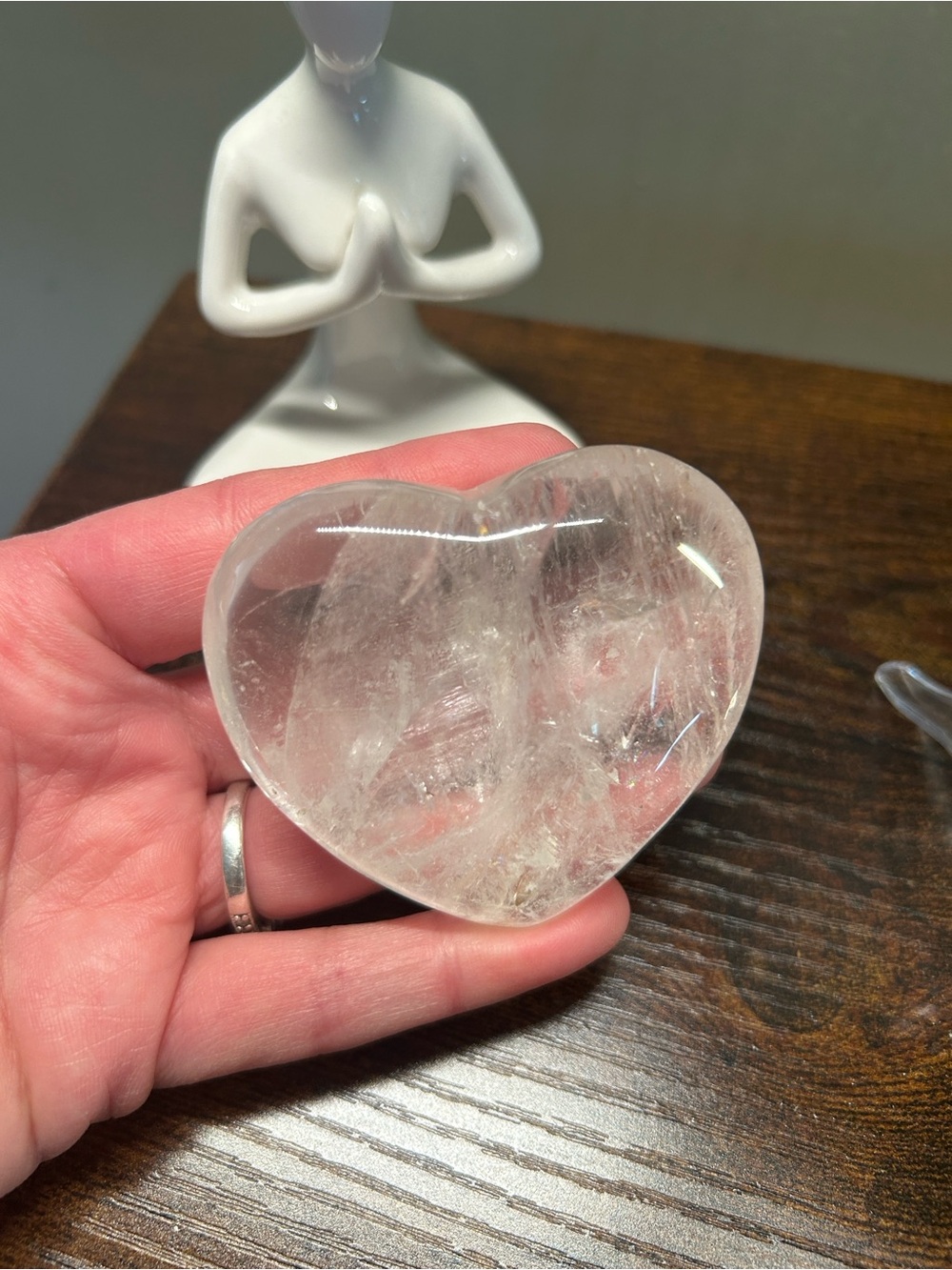 Clear Quartz Heart Accent - Polished Clear Crystal Décor - Picture 3 of 3